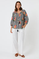 Kabana Inis Buttoned Top Black | EXCLUSIVE