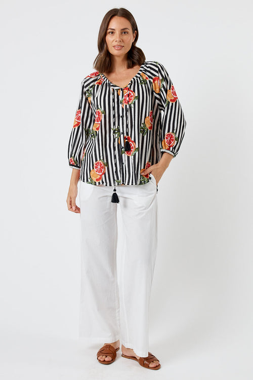 Kabana Inis Buttoned Top Black | EXCLUSIVE