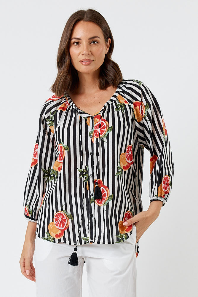 Kabana Inis Buttoned Top Black | EXCLUSIVE