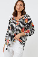 Kabana Inis Buttoned Top Black | EXCLUSIVE