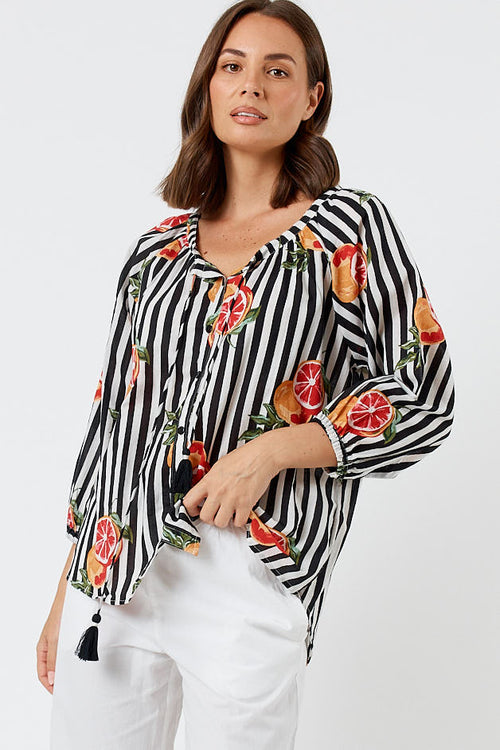 Kabana Inis Buttoned Top Black | EXCLUSIVE