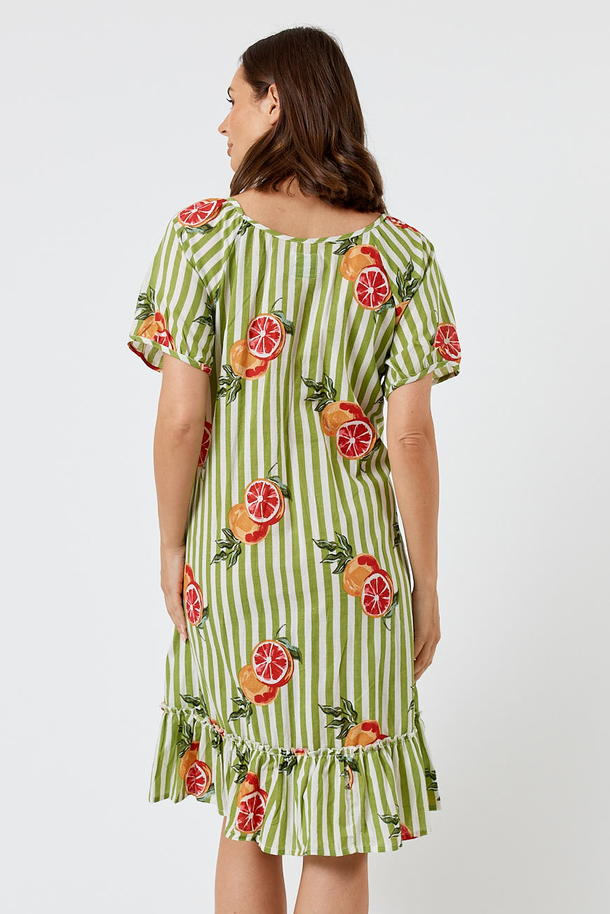 Kabana Inis Shirred Dress Khaki | EXCLUSIVE