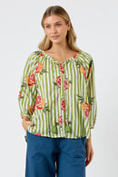 Kabana Inis Buttoned Top Khaki | EXCLUSIVE
