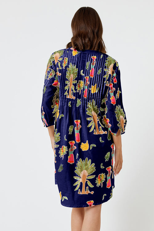 Kabana Sabrina Tuck Dress Navy | EXCLUSIVE