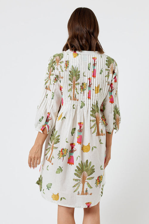 Kabana Sabrina Tuck Dress White | EXCLUSIVE