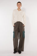 Itami Crochet Cargo Pant Khaki