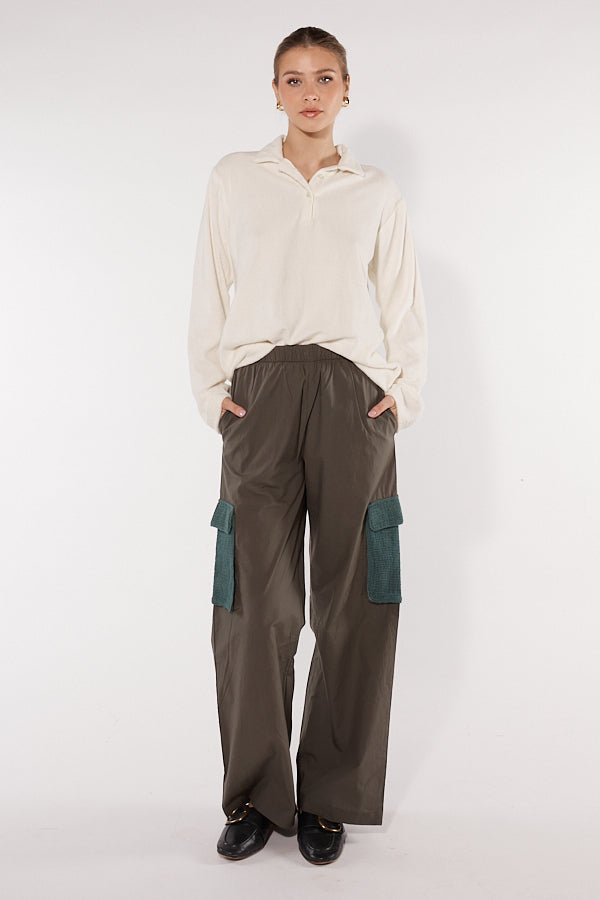 Itami Crochet Cargo Pant Khaki