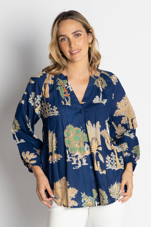 LulaLife Amrita Shirt Navy