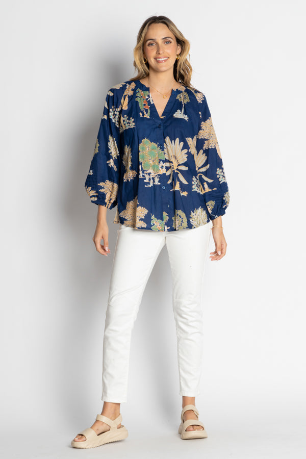LulaLife Amrita Shirt Navy