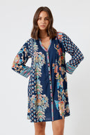 LulaLife Arden Button Dress Navy