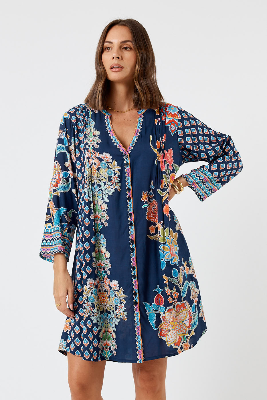 slim fit dress slacks Cotton Maxi Dress Boho Floral | Long Sleeve Summer Dress main image 1