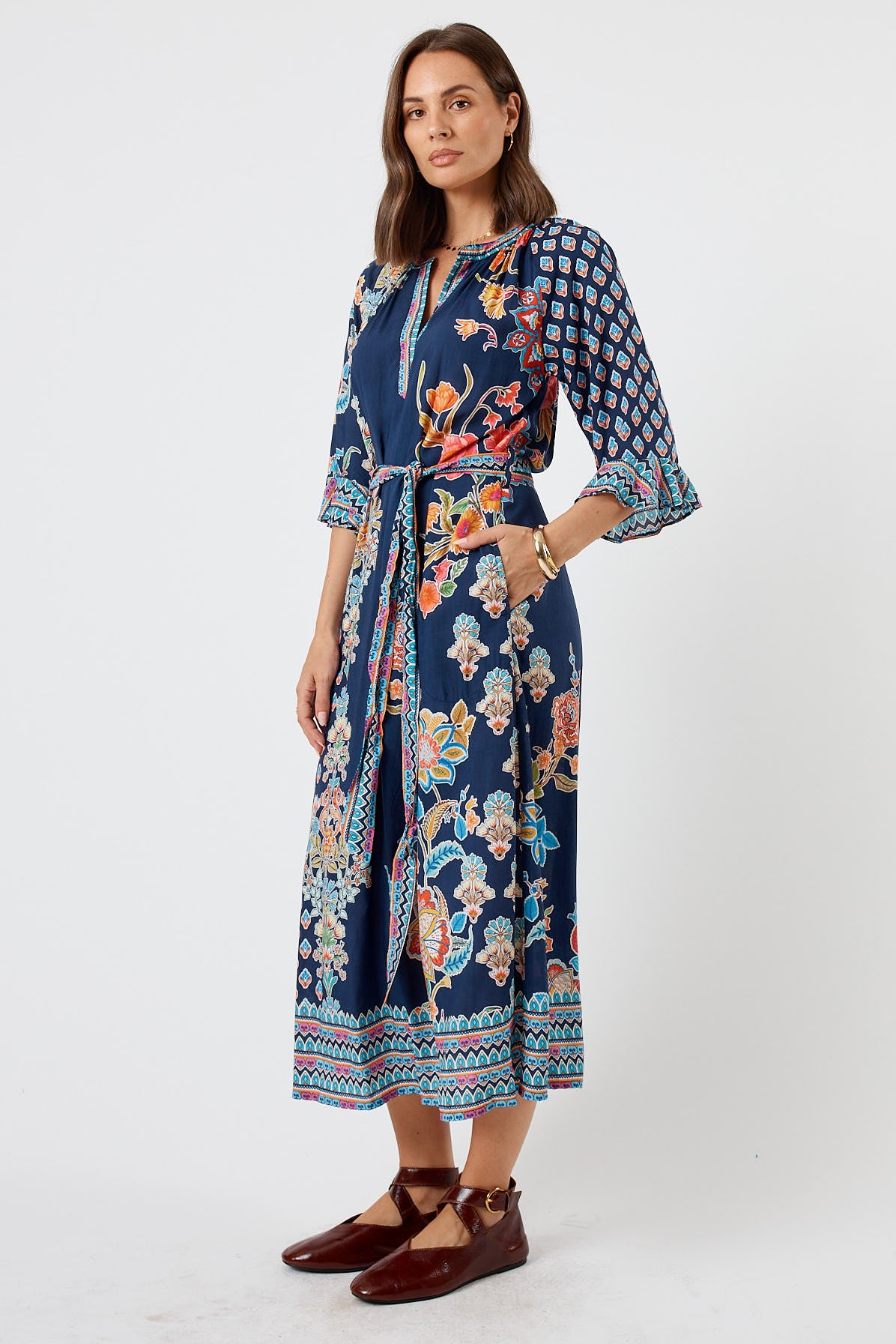 LulaLife Arden Midi Navy
