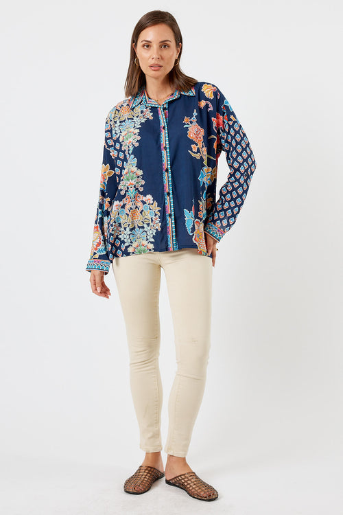 LulaLife Arden Shirt Navy