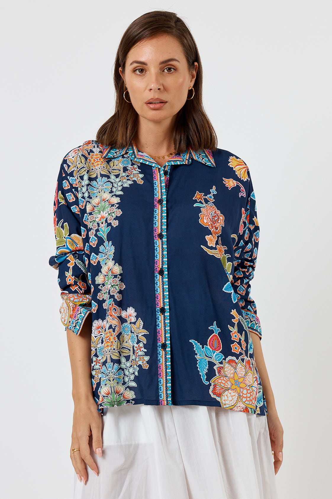 LulaLife Arden Shirt Navy