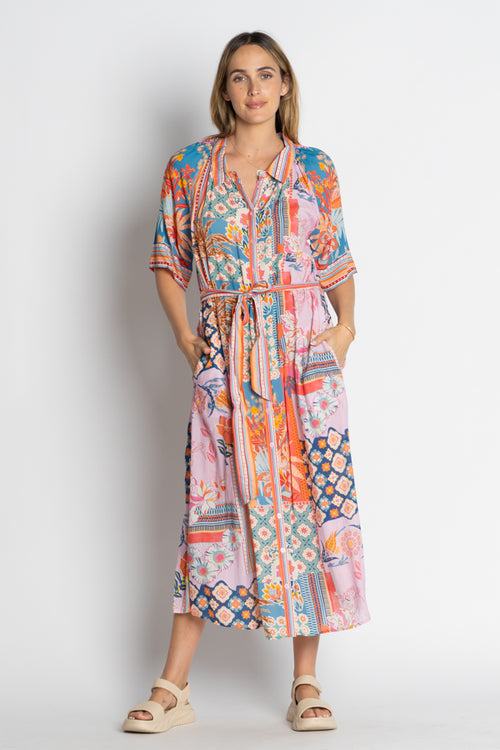 LulaLife Asmara Shirtdress Ocean