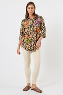 LulaLife Azure Shirt Leopard