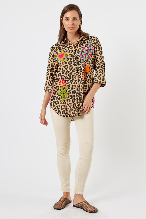 LulaLife Azure Shirt Leopard