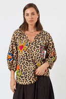 LulaLife Azure Top Leopard