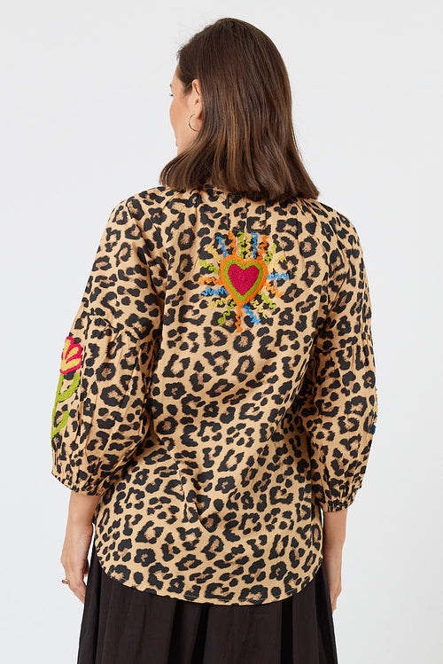 LulaLife Azure Top Leopard