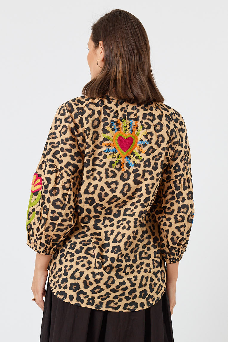 LulaLife Azure Top Leopard