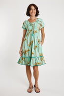 LulaLife Badira Shirred Dress Mist
