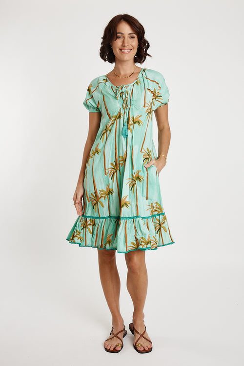 LulaLife Badira Shirred Dress Mist