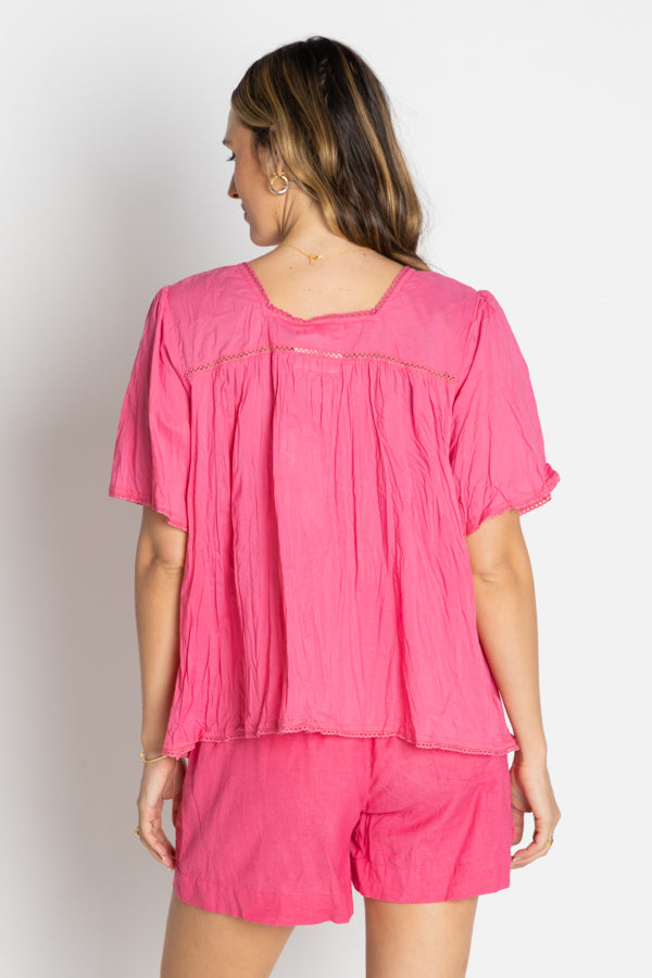 LulaLife Celeste Cropped Top Pink