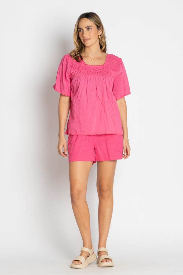 LulaLife Celeste Cropped Top Pink