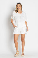 LulaLife Beach Short White