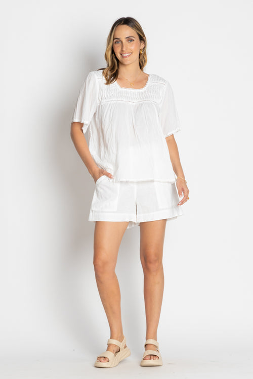 LulaLife Beach Short White