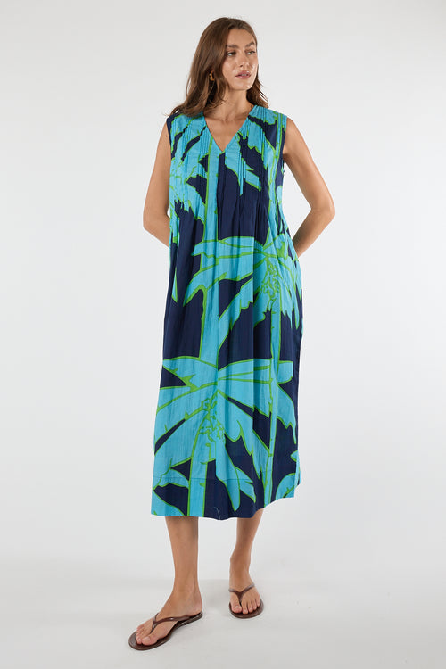 LulaLife Colette S/L Midi Navy