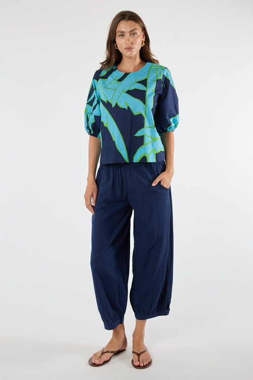 LulaLife Colette Top Navy