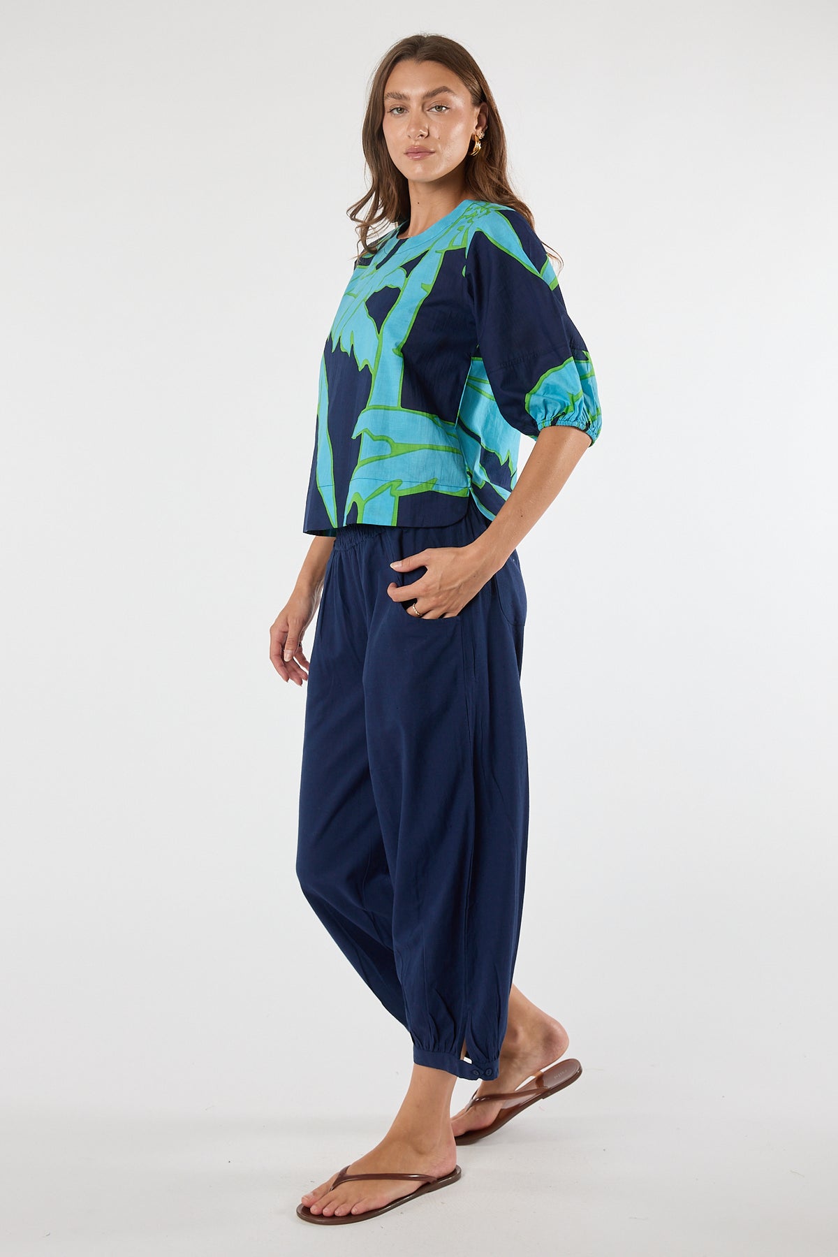 LulaLife Colette Top Navy
