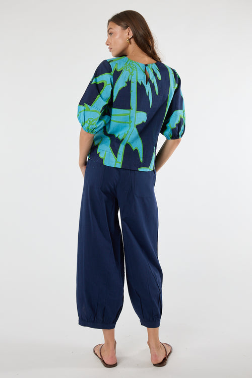 LulaLife Colette Top Navy