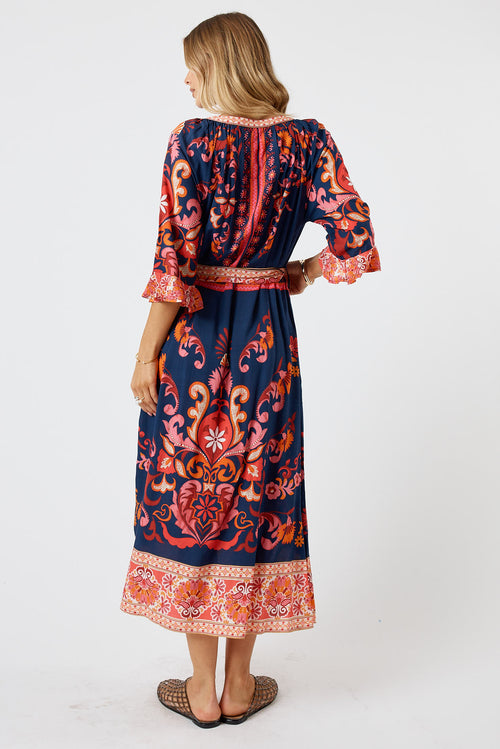 LulaLife Enid Midi Navy