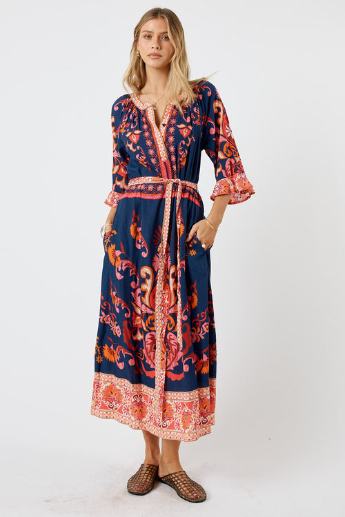 LulaLife Enid Midi Navy