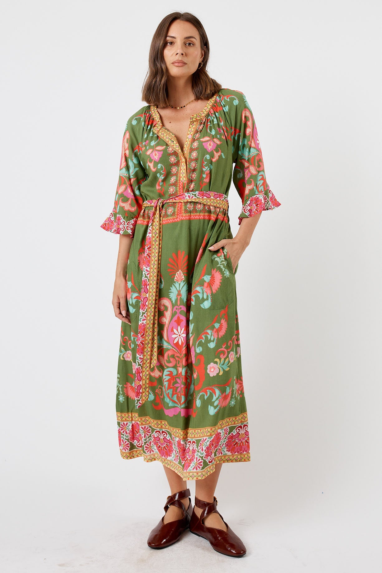 LulaLife Enid Midi Olive