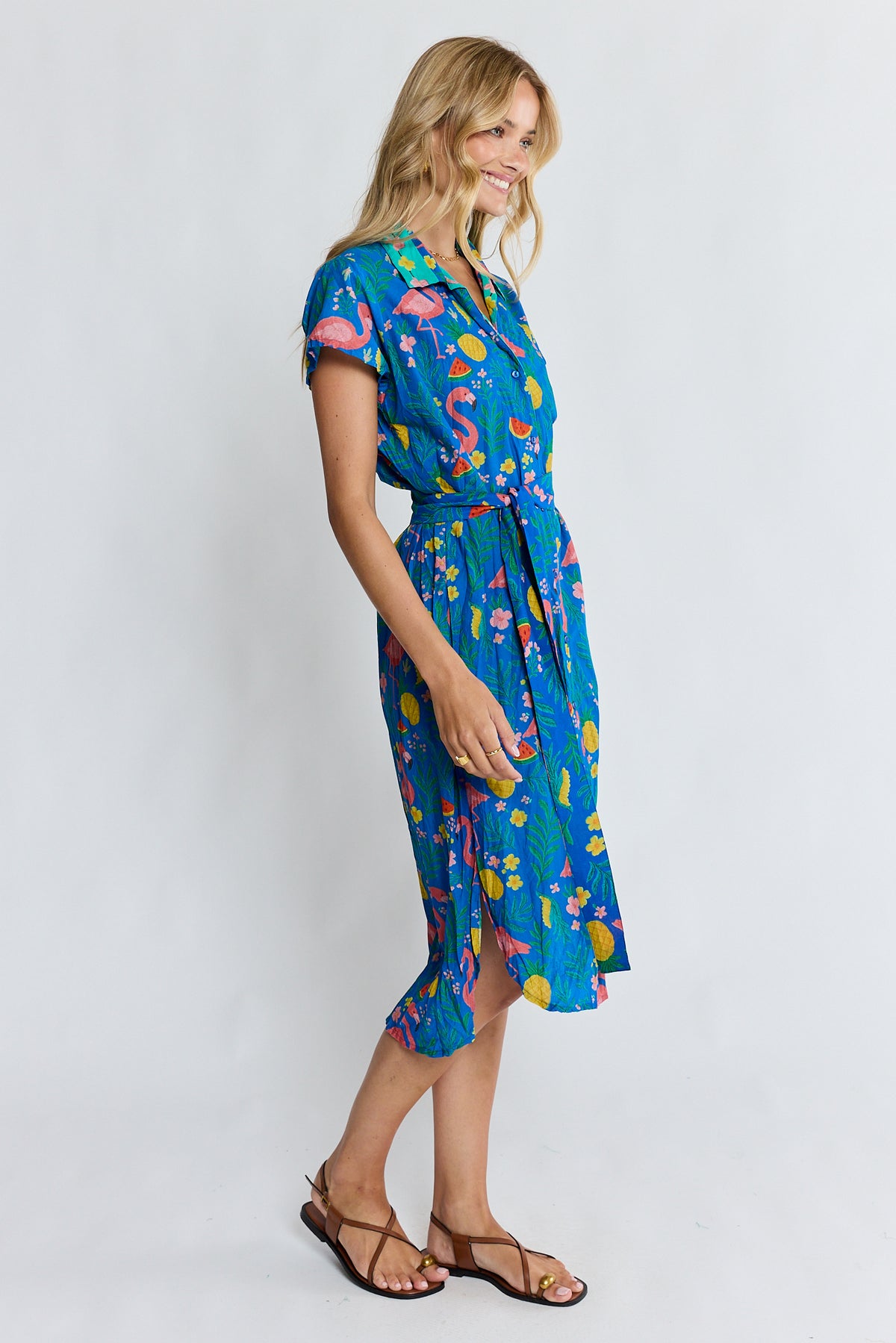 PRE SALE | LulaLife Flamingo Shirtdress Azure