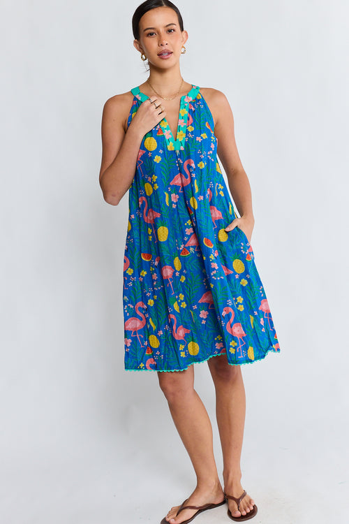 PRE SALE | LulaLife Flamingo Sundress Azure