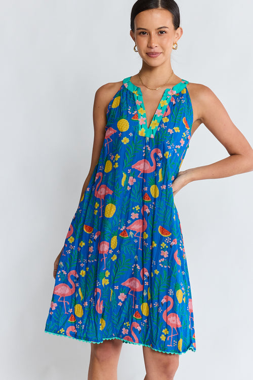 PRE SALE | LulaLife Flamingo Sundress Azure