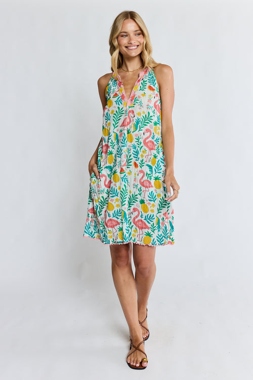 PRE SALE | LulaLife Flamingo Sundress White