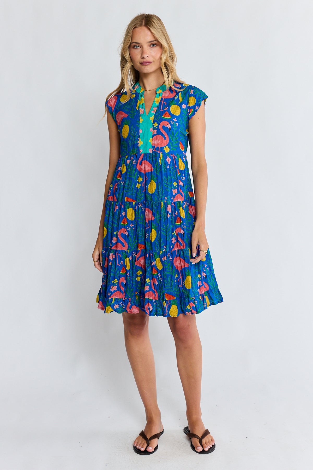 PRE SALE | LulaLife Flamingo Tier Dress Azure