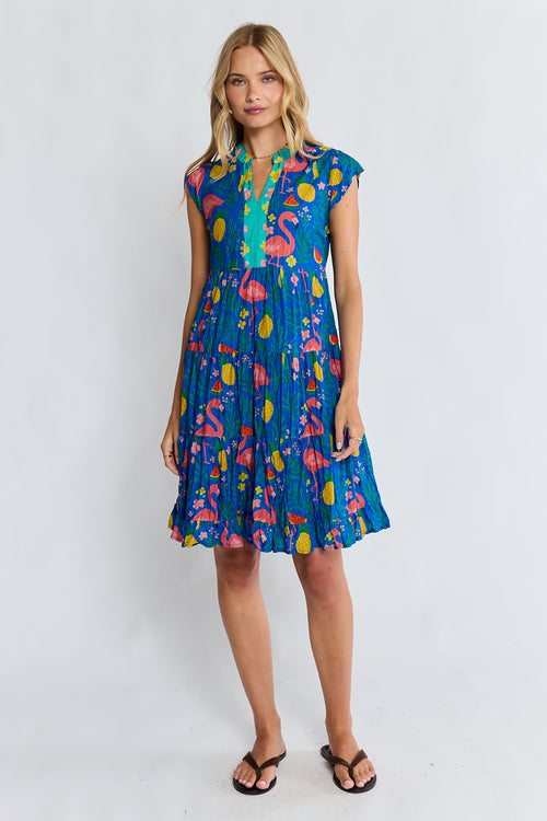 PRE SALE | LulaLife Flamingo Tier Dress Azure