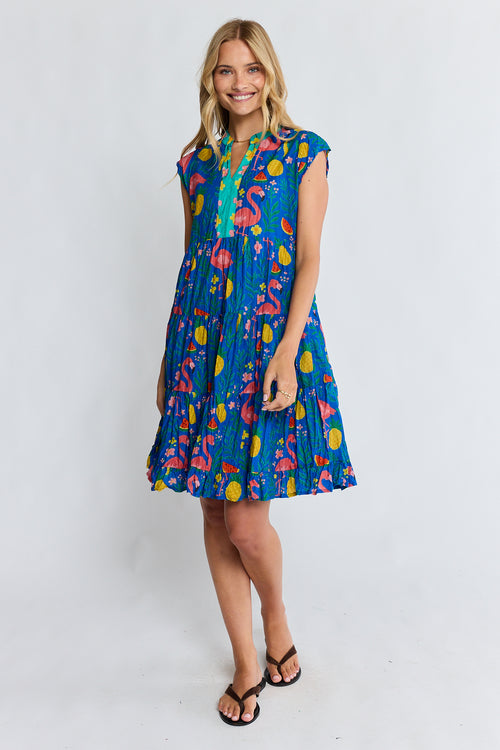 PRE SALE | LulaLife Flamingo Tier Dress Azure