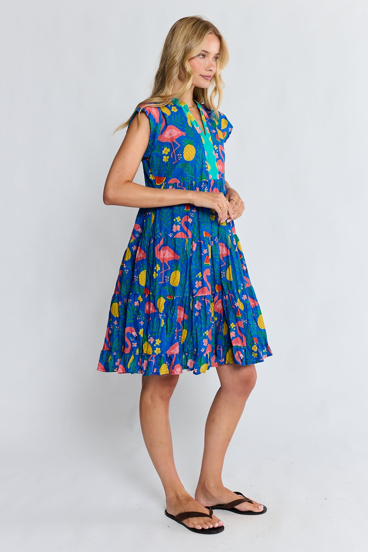 PRE SALE | LulaLife Flamingo Tier Dress Azure
