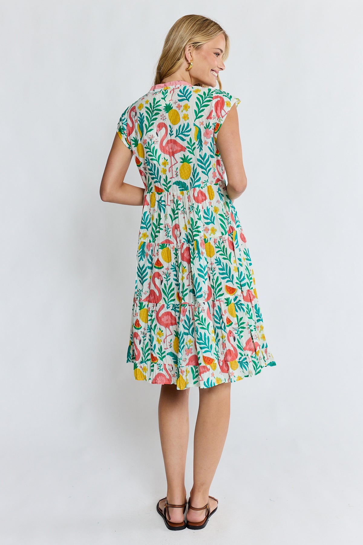 PRE SALE | LulaLife Flamingo Tier Dress White