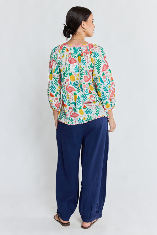 PRE SALE | LulaLife Flamingo Top White