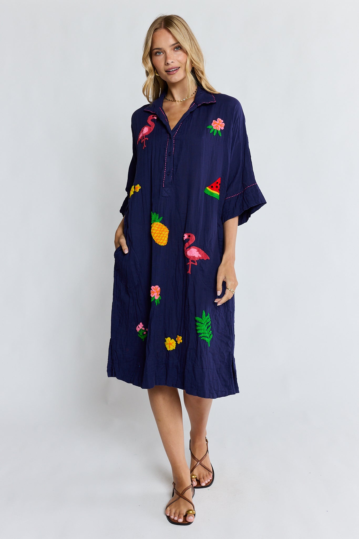 LulaLife Florida Kaftan Navy