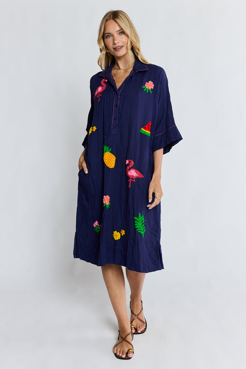 LulaLife Florida Kaftan Navy