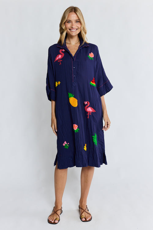 LulaLife Florida Kaftan Navy